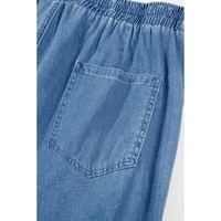 Dusk Blue Drawstring Waist Pocketed Plus Size Denim Joggers - 3X thumbnail