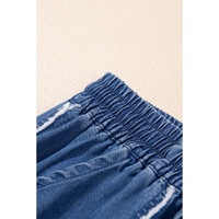 Azura Exchange Sail Blue Washed Denim Chambray Loose Plus Size Pants - 1X thumbnail