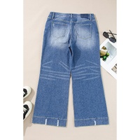 Ashleigh Blue Medium Wash Ripped Edge Flared Plus Size Jeans - 1X thumbnail