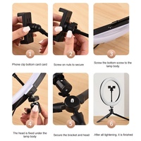 Adjustable 10 Led Fill Light Tripod with Phone Clamp thumbnail