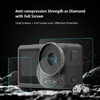 Tempered Glass Film Set for Dji Action 3 - 3-in-1 Protection for Front and Back Screens and Lenses thumbnail