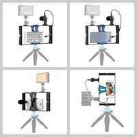 Smartphone Video Rig & Microphone Kit For Live Broadcast - Compatible With Iphone Galaxy Huawei Xiaomi Htc Lg Google And More - Blue thumbnail
