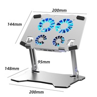Aluminum Laptop Cooling Stand with 4 Fans thumbnail
