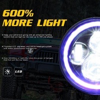 7 Inch H4 / H13 Dc 9V - 30V 3000Lm 6000K 30W Ip67 4Led Lamp Beads Car Round Shape Led Headlight Lamps For Jeep Wrangler / Harley With Angel Eye thumbnail
