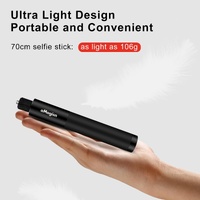 70cm Straight Pull Selfie Stick for Sports Cameras with 3 Jaw Screw - Single Rod thumbnail