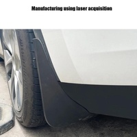 For Tesla Model Y Car Punch-Free Front And Rear Wheel Soft Rubber Fender Guard - Carbon Fiber - Matte Black thumbnail