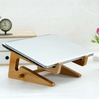 Bamboo Wood Desktop Storage Rack for Computers and Tablets thumbnail