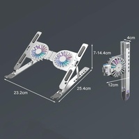 Foldable Laptop Cooling Stand with Ambient Light - Silver thumbnail