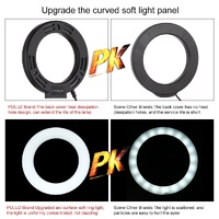 Usb 3 Modes Dimmable Led Ring Light with Tripod Holder and Cold Shoe Ball Head - 4.7 Inch Diameter thumbnail