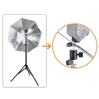 Black D-Type Flash Light Stand Bracket - Compact Design thumbnail