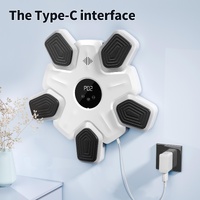 Bluetooth Music Boxing Machine - 4 Modes 9 Speeds Colourful Lights - With Kids Golves White thumbnail