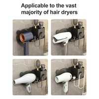 Wall Mounted Holder For Dyson Hair Dryer Bathroom Storage Rack Simple Black - Simple Black thumbnail