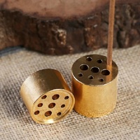 Medium Copper Nine-hole Incense Stick Plate Burner - Set of 5 thumbnail
