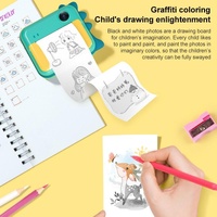 32gb Children Instant Camera with Dual-lens and Mini Print - Pink Cat - Green Dinosaur 32Gb thumbnail