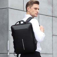 Anti-theft Hard Shell Backpack for Men - Blue thumbnail