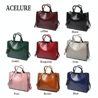 Large Leather Tote Bag for Women - Casual Shoulder Trunk Style thumbnail