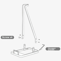 Non-punch Storage Bracket for Dyson Vacuum - Universal Floor Mount Black thumbnail