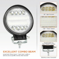 2 Pcs 4 Inch 15W Spot / Flood Light White Light Round - Shaped Waterproof Car Suv Work Lights Spotlight Led Bulbs Dc 9 - 30V thumbnail
