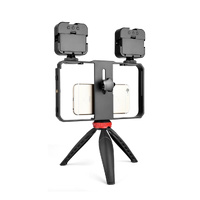 Vlogging Live Broadcast Led Selfie Light Video Rig With Smartphone Handle And Tripod thumbnail