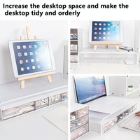 Desk Organizer Bracket for Elevated Computer Monitor - Wrought Iron - Deepen Dual Layer Split thumbnail