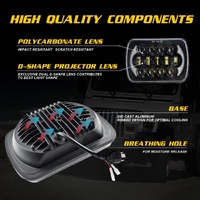 7 Inch 5X7 / 7X6 H4 Dc 9V - 30V 30000Lm 300W 8Leds Car Square Shape Led Headlight Lamps For Jeep Wrangler thumbnail