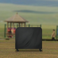 Waterproof 210d Oxford Cloth Bbq Grill Cover - Anti-uv Dust-proof Folding - Fits Gas Charcoal Electric - 145x61x117cm - Black thumbnail