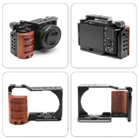 Sony Zv-E10 Camera Cage With Wood Handle And Metal Stabilizer Rig thumbnail