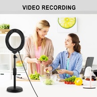 16cm Usb Led Ring Light with Tripod and 3 Modes - Black thumbnail