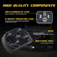 7 Inch 5X7 / 7X6 H4 Dc 9V - 30V 3500Lm 35W Car Square Shape Led Headlight Lamps For Jeep Wrangler thumbnail