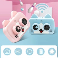 2.0 Hd Screen Wifi Children's Digital Camera with 12mp Cartoon Design and Fun Photography - 2 Screen Wifi Cartoon Design Fun Photography - Pink thumbnail