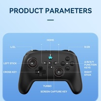 Vibration Gamepad for Switch / Android / Apple / Pc - Tooth Design - Black thumbnail