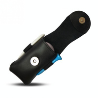 Leather Golf Ball Waist Pouch - Portable Tee Bag for Sports - Black thumbnail