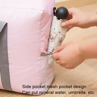 Folding Travel Bag with Trolley Case for Luggage - Black thumbnail