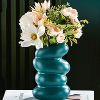 Imitation Glaze Porcelain Spiral Vase for Wet & Dry Flower Arrangements - White thumbnail