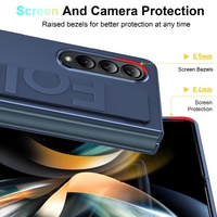 Silicone Wristband Foldable Phone Case for Samsung Galaxy z Fold 4 - Blue thumbnail