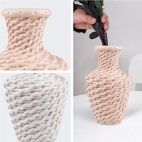 Versatile Plastic Vase for Fresh and Dried Floral Arrangements - Pink thumbnail