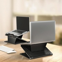 Portable Laptop Stand - Adjustable Height Foldable Heat Dissipation - Elegant Black thumbnail