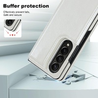 Foldable Phone Case with Double Buckle Card Slot for Samsung Galaxy z Fold4 - White thumbnail