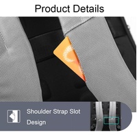 Silver Gray Multifunctional Anti-theft Laptop Backpack with Usb Charging Hole thumbnail