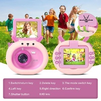 180-degree Flip-screen Cartoon Digital Camera with Stand 2.4-inch 1080p Hd - Violet thumbnail