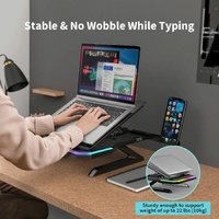 Adjustable Laptop Stand with 9 Levels of Lighting - Black thumbnail