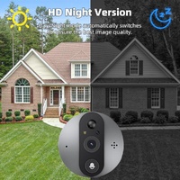 4.3 Inch Colour Screen Graffiti Hidden 1080P Wifi Smart Cat Eye Video Doorbell - Black thumbnail