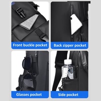 Lightweight Waterproof Men Chest Bag Cycling Shoulder Bag - Black thumbnail