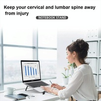 Foldable Non-slip Laptop Stand - Plastic Silicone - Black thumbnail