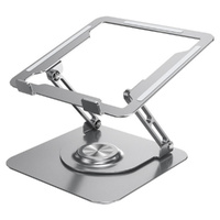 360 Degree Rotating Laptop Stand - Foldable Aluminum Bracket - Black thumbnail