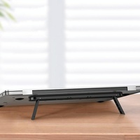 Portable Vertical Laptop Cooling Stand - Desktop Mount - Black thumbnail