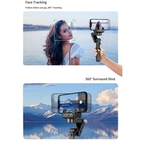 Desktop Gimbal Stabilizer with Fill Light and Selfie Stick - Black thumbnail
