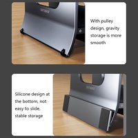 Grey H-type Alloy Laptop Storage Rack - Automatic Gravity thumbnail