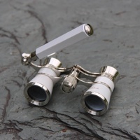 Chrome Double Cylinder Telescope with Handle - 3 x 25 Lady - Wine Red thumbnail