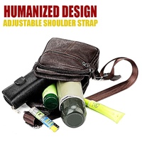Stylish Genuine Leather Crossbody Chest Bag For Men And Women Functional And Versatile Design - Coffee thumbnail